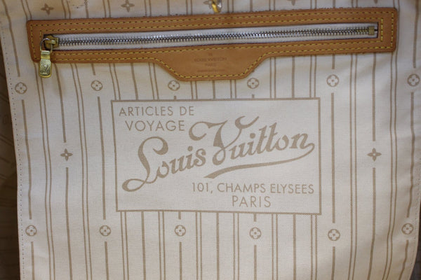LOUIS VUITTON Neverfull GM Damier Azur Brown Tote Shoulder Bag