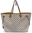 LOUIS VUITTON Neverfull GM Damier Azur Brown Tote Shoulder Bag