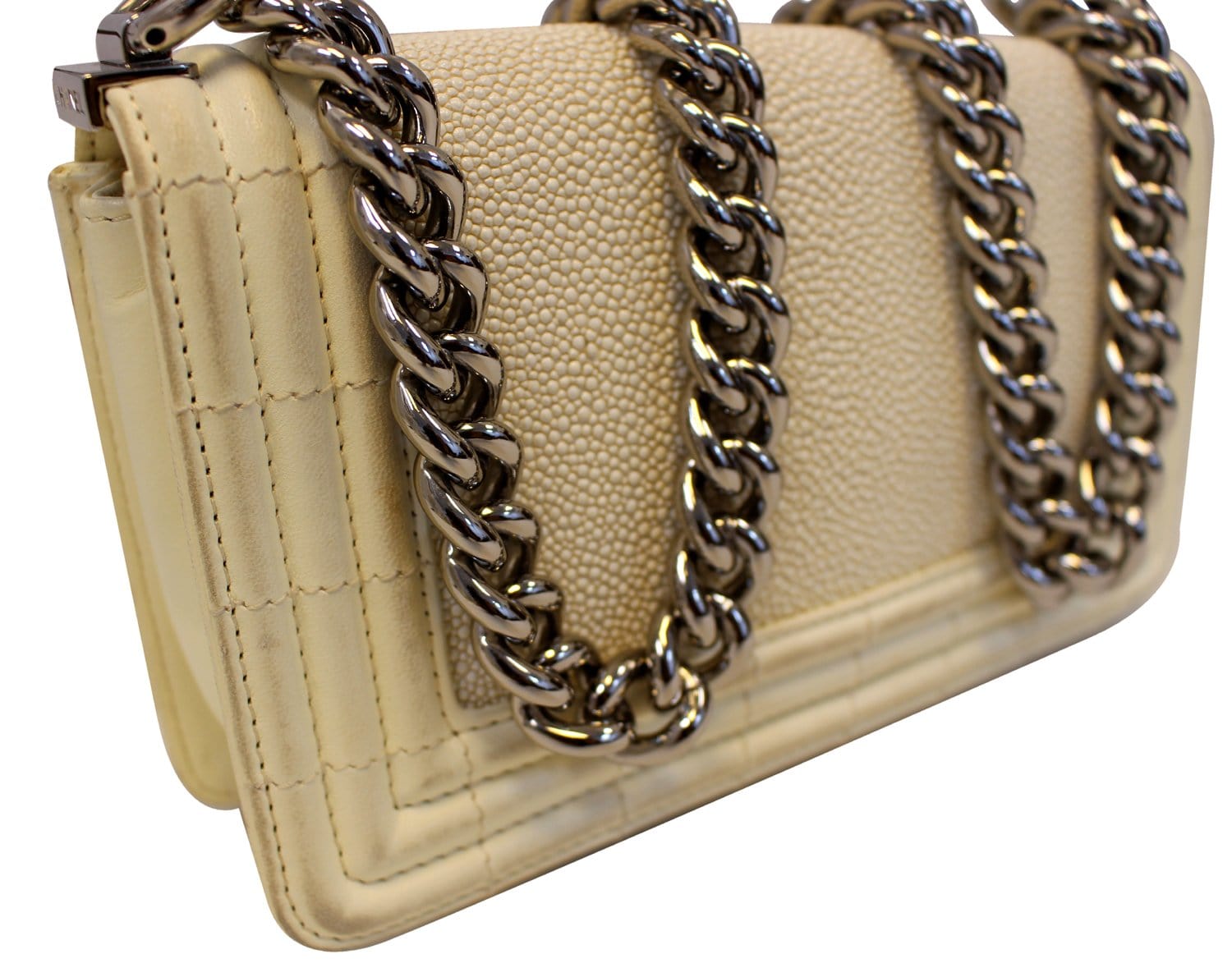 Chanel Vintage WOC Wallet on Chain - white/gold