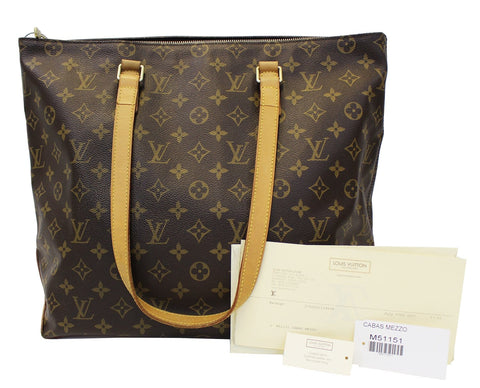 LOUIS VUITTON Monogram Canvas Cabas Mezzo Shoulder Bag