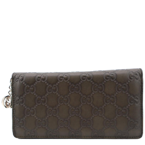GUCCI GG Leather Zippy Wallet Brown 233025