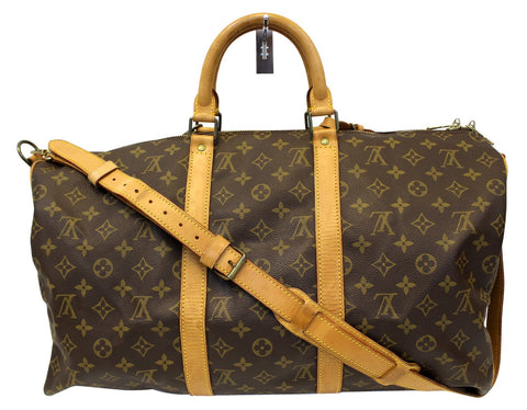 LOUIS VUITTON Monogram Keepall 50 Bandouliere Travel Bag