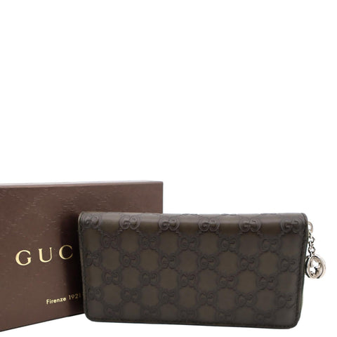 GUCCI GG Leather Zippy Wallet Brown 233025