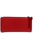 BURBERRY Fold Over Leather Wallet Red