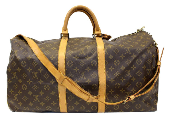 LOUIS VUITTON Monogram Keepall Bandouliere 55 Boston Bag