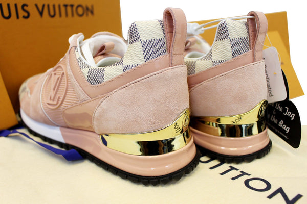 LOUIS VUITTON Run Away Sneakers Damier Azur Suede Size 36/1.2 Pink