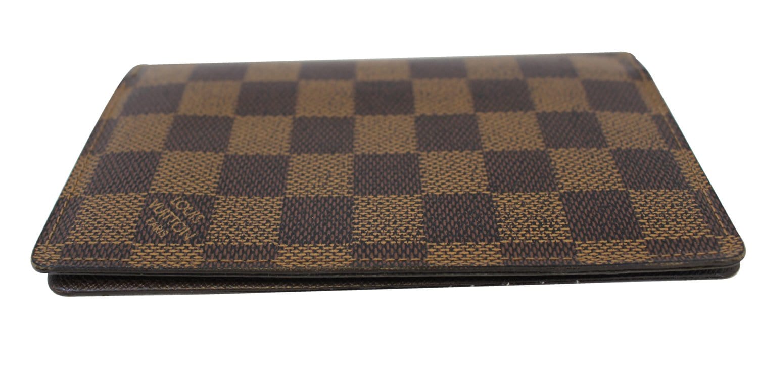 Louis Vuitton LV Bifold Mens Brown Damier Ebene Leather Canvas Card Holder