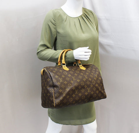 LOUIS VUITTON Used Handbag Monogram Canvas Speedy 35 Satchel 
