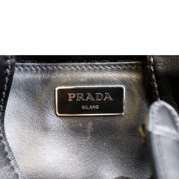 PRADA Milano Double Pocket Leather Backpack Bag Black