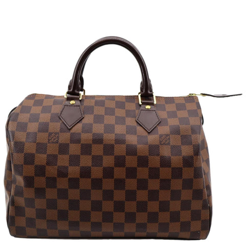 LOUIS VUITTON Speedy 30 Damier Ebene Satchel Bag Brown