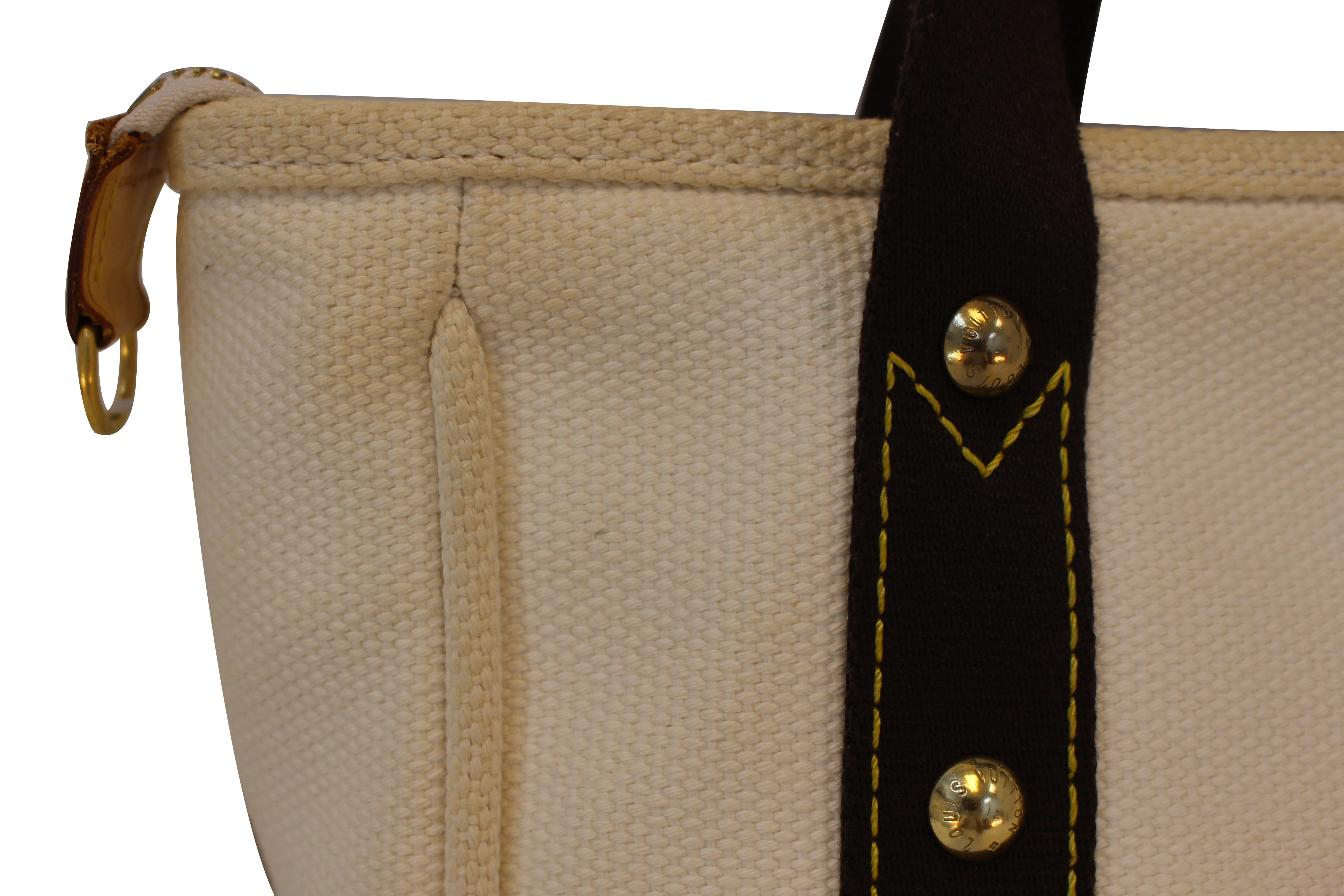 Louis Vuitton, Bags, Authentic Louis Vuitton Antigua Cabas Pm Hand Bag  White Brown