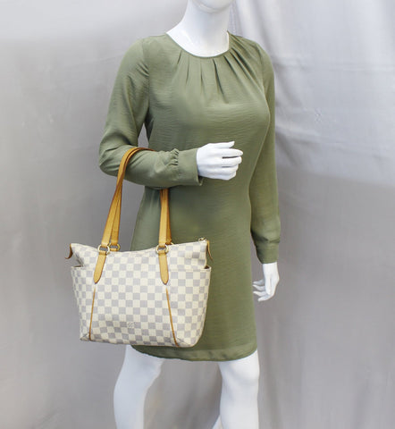 Louis Vuitton Damier Azur Totally PM Brown Shoulder Handbag