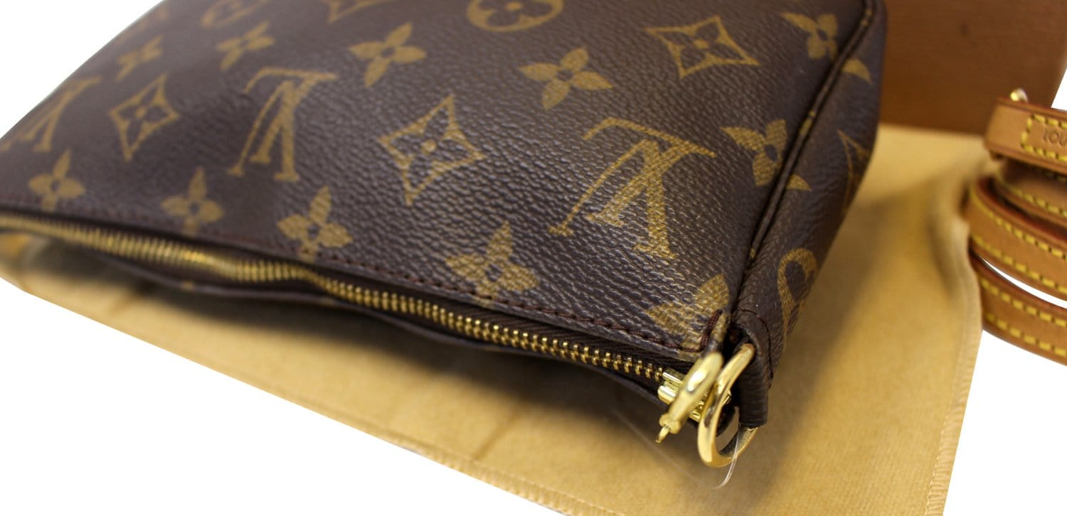 Louis Vuitton Pochette Accessoires in Monogram with Long Adjustable  Calfskin Vachette Strap - SOLD