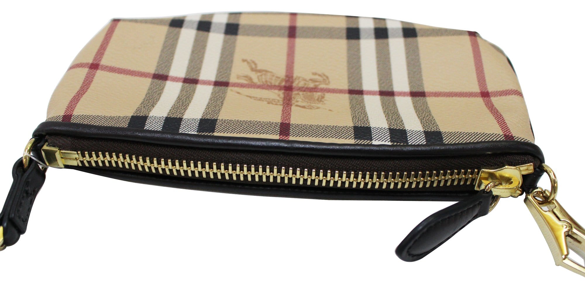 Burberry Check Wristlet in Natural