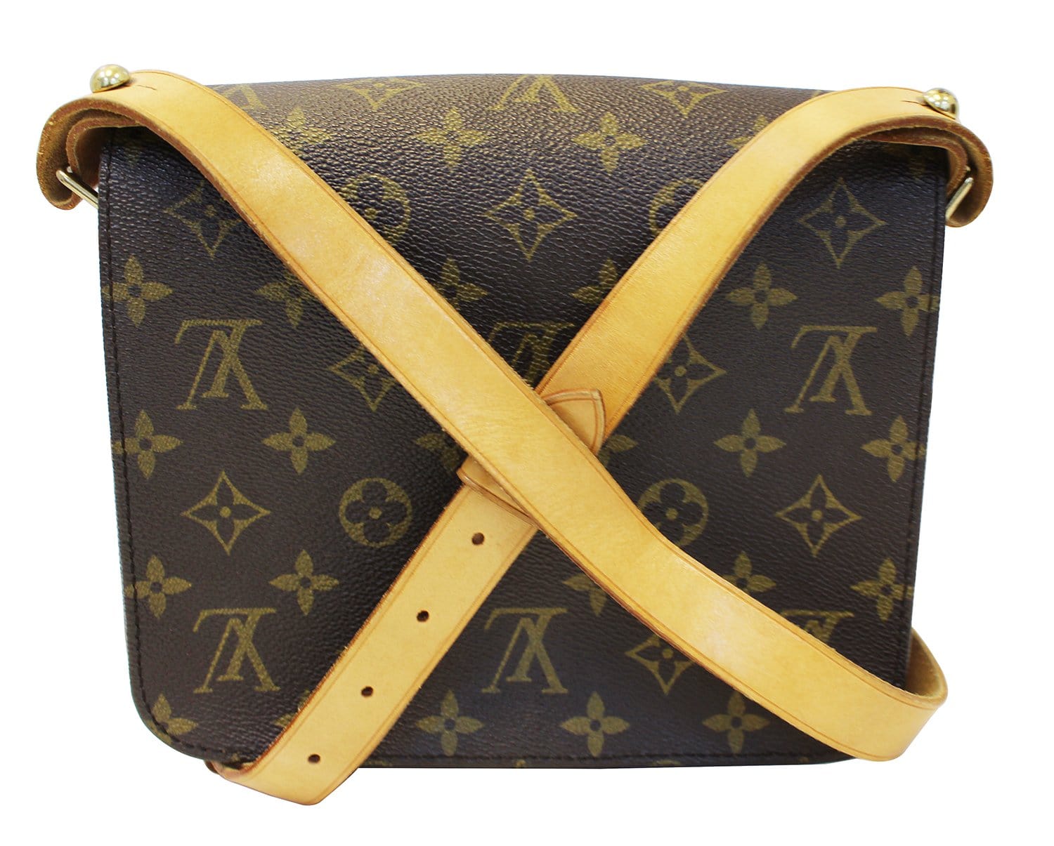 Cartouchiere mm Monogram Leather Cross Body Bag (Authentic Pre-Owned)