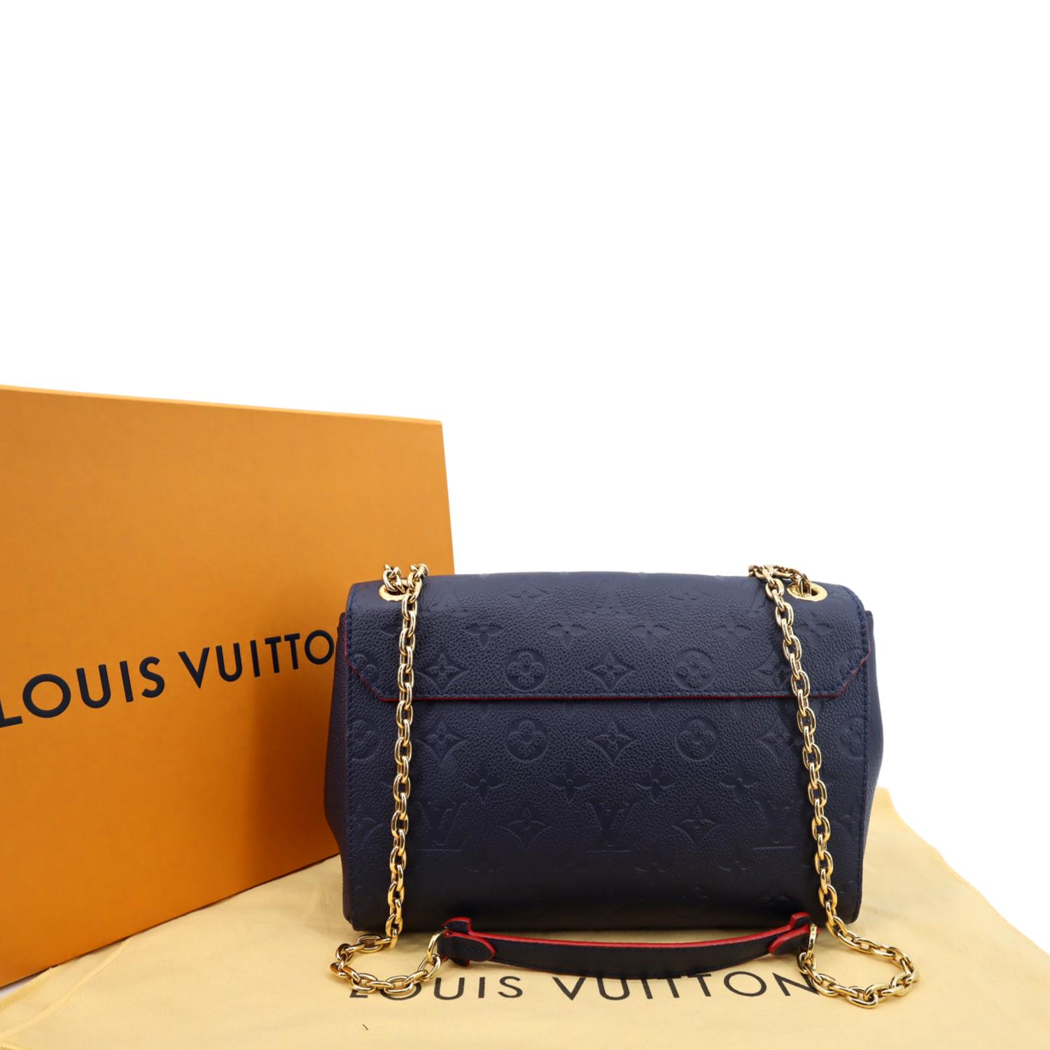 LOUIS VUITTON Vavin PM Monogram Empreinte Leather Shoulder Bag Blue