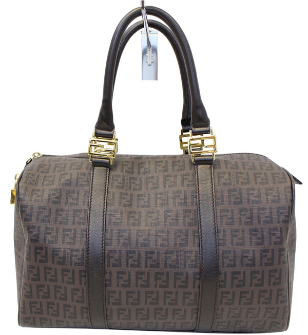FENDI Zucchino Spalmati Canvas Forever Bauletto Boston Bag 
