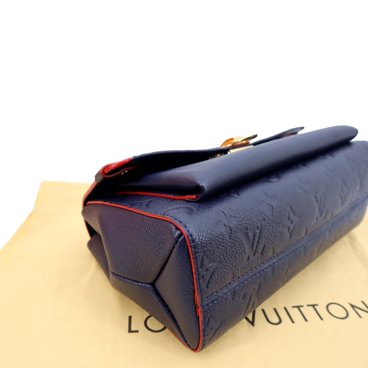 LOUIS VUITTON Vavin PM Monogram Empreinte Leather Shoulder Bag Blue