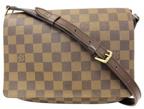 LOUIS VUITTON Damier Ebene Musette Tango Brown Shoulder Bag