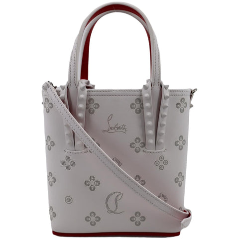 CHRISTIAN LOUBOUTIN Cabata Mini Leather Tote Bag White