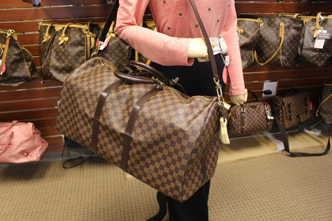 LOUIS VUITTON Damier Ebene Keepall Bandouliere 55 Bag