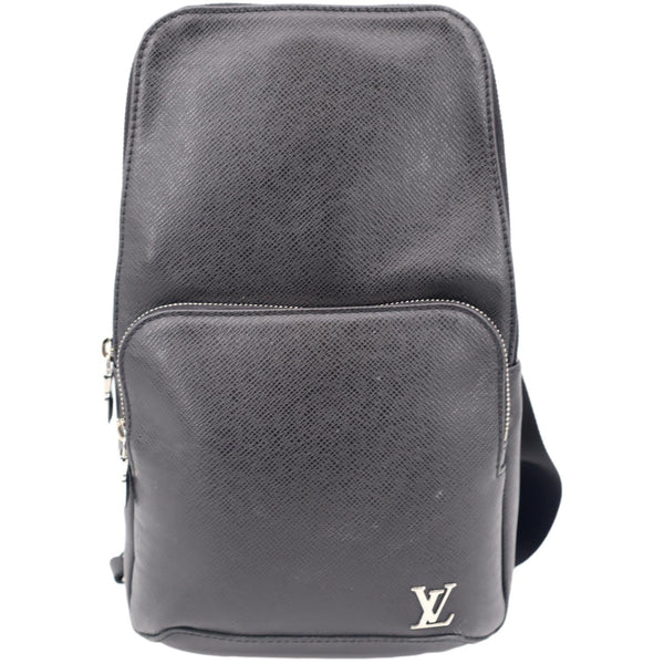 Louis Vuitton Avenue Sling Taiga Leather Backpack Bag Black - Front