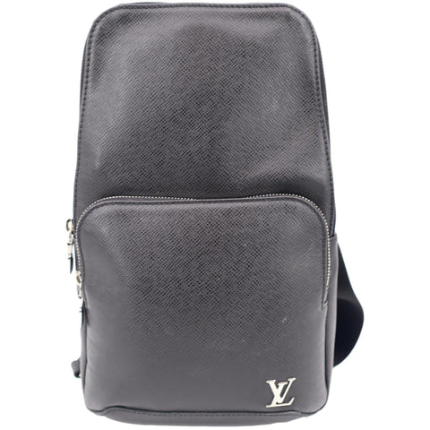 LOUIS VUITTON Avenue Sling Taiga Leather Backpack Bag Black