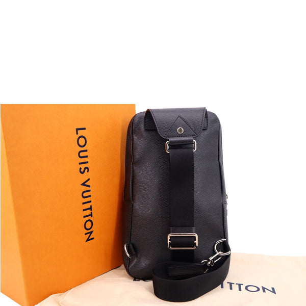 Louis Vuitton Avenue Sling Taiga Leather Backpack Bag Black - Back