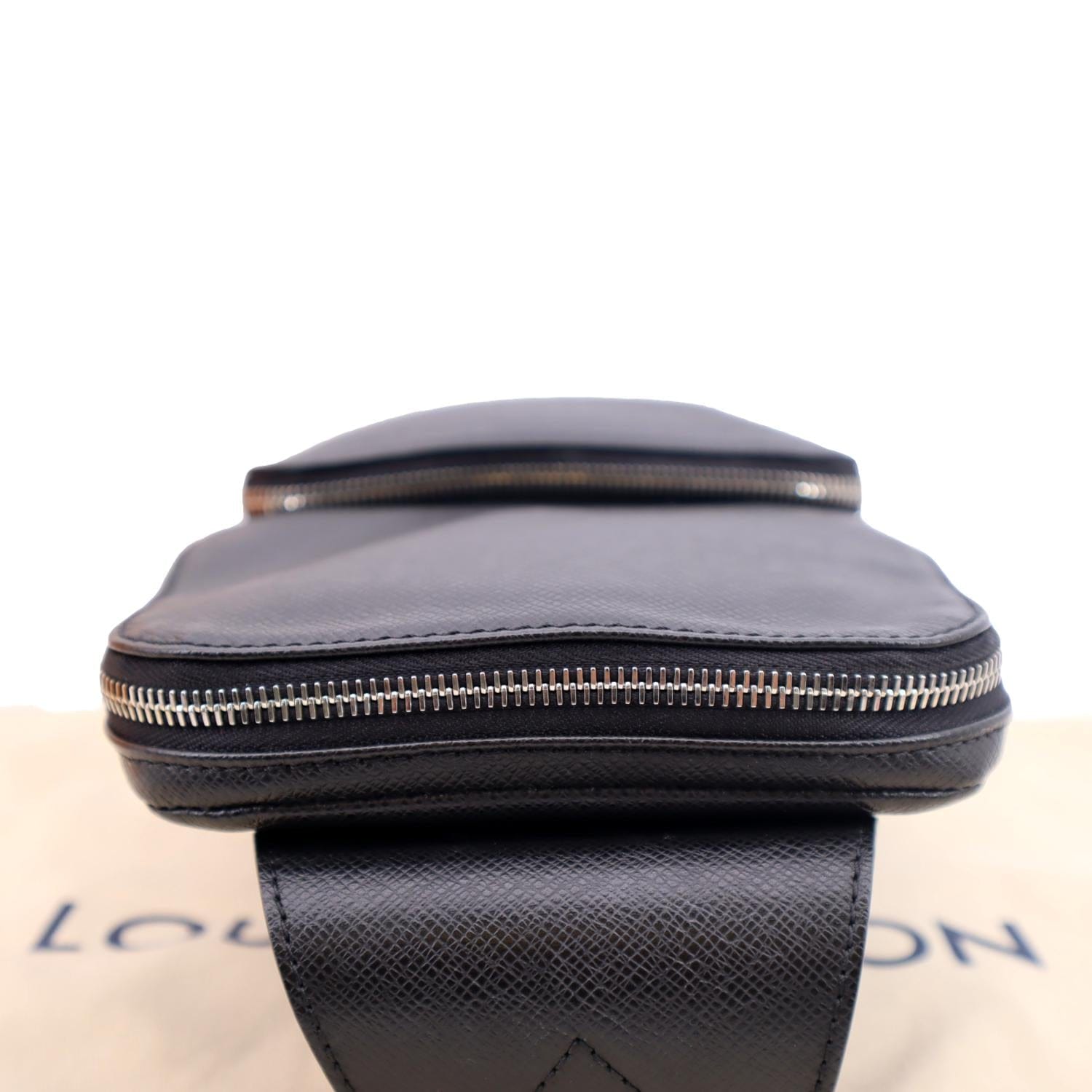 Louis Vuitton Sling Black Leather Backpack Men Taiga Leather Avenue Sling  Bag