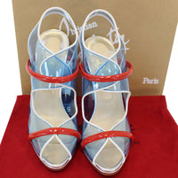 CHRISTIAN LOUBOUTIN Aqua Ronda Blue PVC Heel Size 10.5