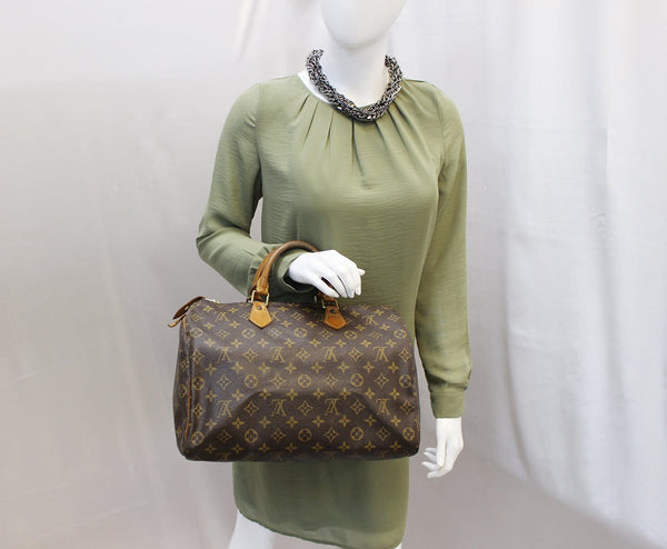 LOUIS VUITTON Monogram Canvas Speedy 35 Satchel Bag
