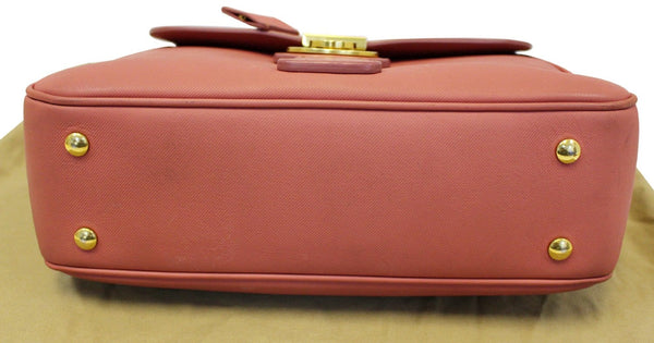 BURBERRY Trench Blossom Pink Leather Saffiano Top Handle Bag