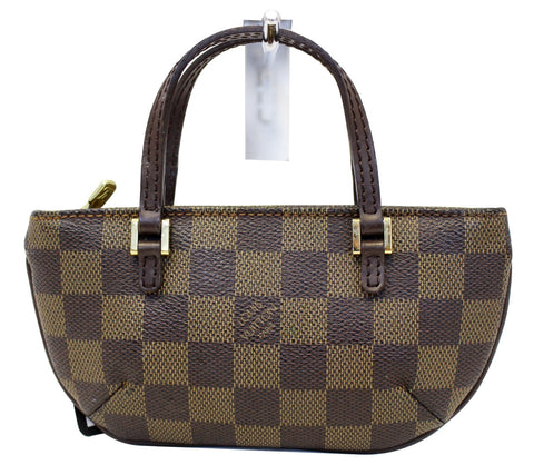 LOUIS VUITTON Damier Ebene Brown Pouch - Sale