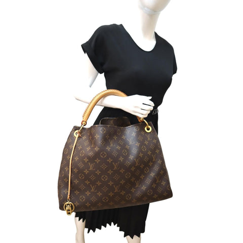 LOUIS VUITTON Artsy MM Monogram Canvas Hobo Bag Brown