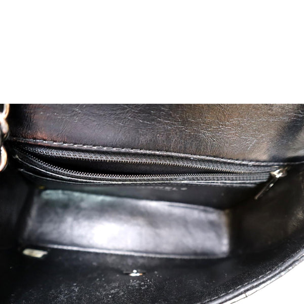 CHANEL Airlines Grommet Studded Leather Shoulder Bag Black
