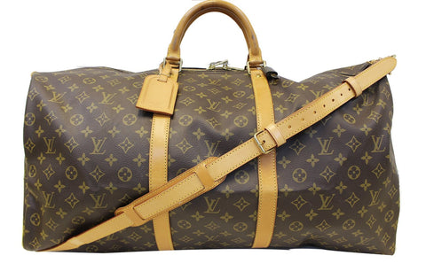 LOUIS VUITTON Monogram Canvas Keepall 60 Bandouliere Travel Bag