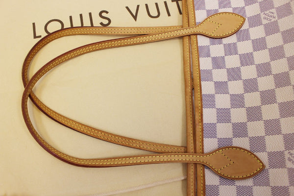 LOUIS VUITTON Damier Azur Neverfull GM Brown Tote Shoulder Bag