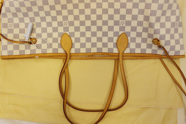 LOUIS VUITTON Damier Azur Neverfull GM Brown Tote Shoulder Bag