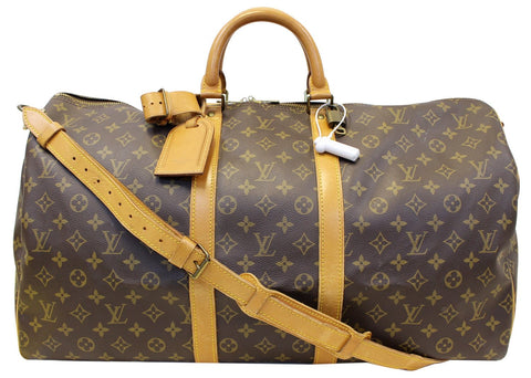 LOUIS VUITTON Monogram Canvas Keepall Bandouliere 55 Travel Bag
