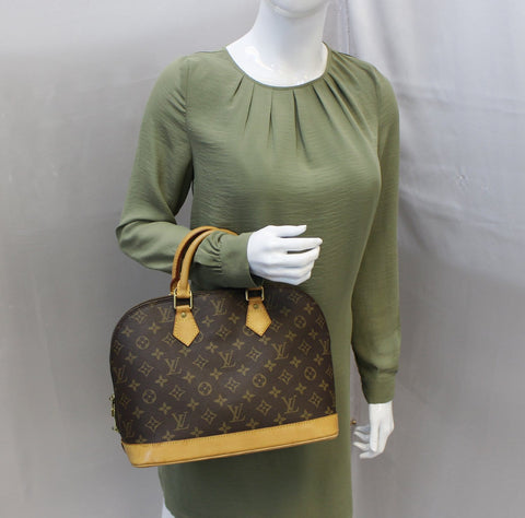 LOUIS VUITTON Monogram Canvas Alma Brown Satchel Bag