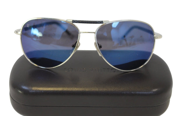 LOUIS VUITTON Metal Frame Black Petite Viola Pilot Sunglasses