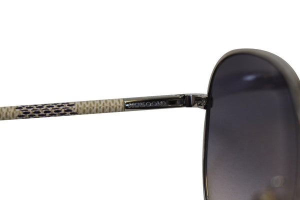 LOUIS VUITTON Metal Frame Damier Azur Petite Viola Pilot Sunglasses TT1630