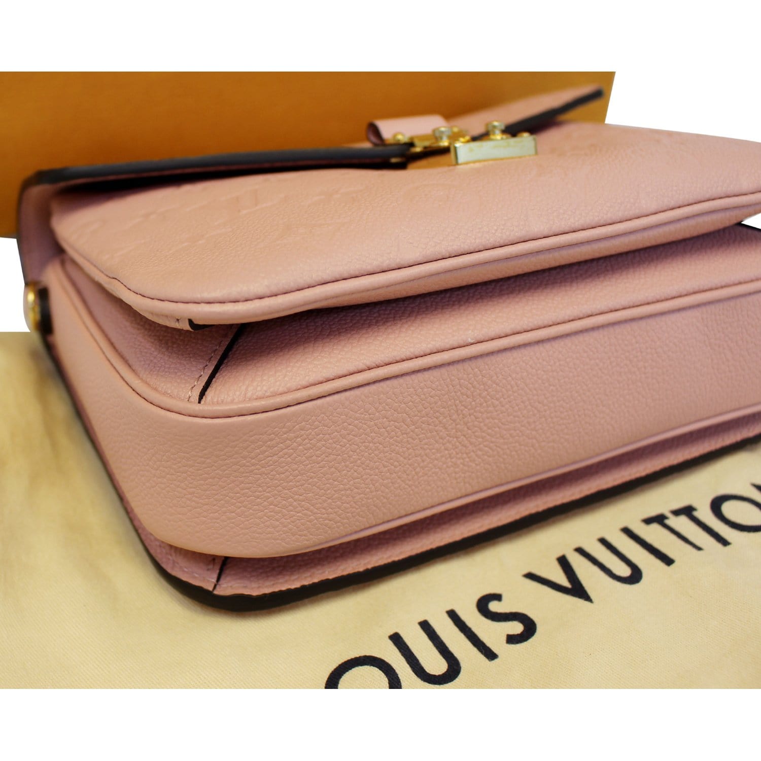 tas shoulder-bag Louis Vuitton Rose Poudre Monogram Empreinte Pochette Metis