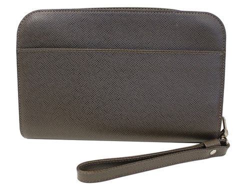 LOUIS VUITTON Taiga Leather Orsay Clutch Wallet Brown