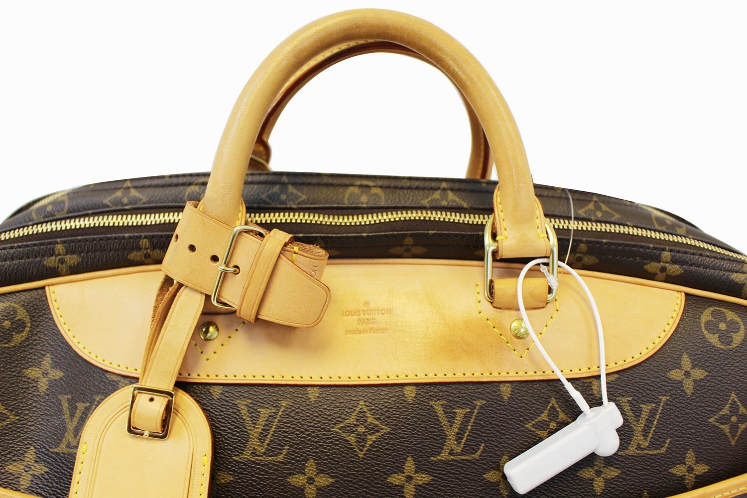 M64692 – dct - ep_vintage luxury Store - Bolsa de viaje Louis Vuitton Alize  en lona Monogram revestida marrón y cuero natural - Beige - Clip - A -  Louis - Billets - Vuitton - Money - Pince