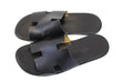 HERMES Izmir Black Men's Sandals Size 44