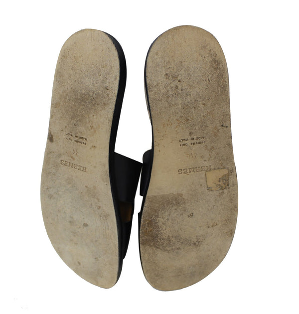 HERMES Izmir Black Men's Sandals Size 44