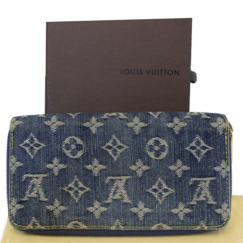 LOUIS VUITTON Blue Denim Monogram Zippy Wallet