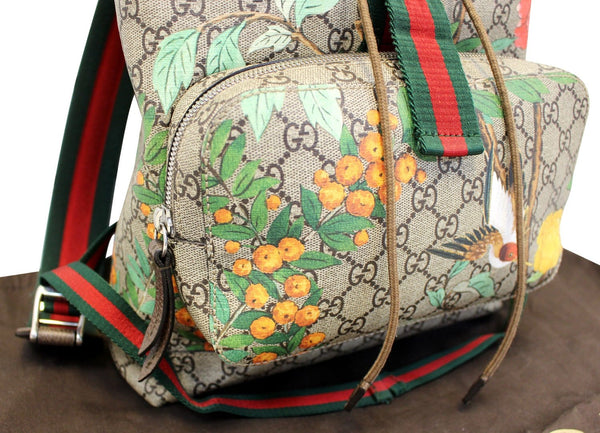 GUCCI Beige/Green GG Coated Canvas GG Blooms Backpack