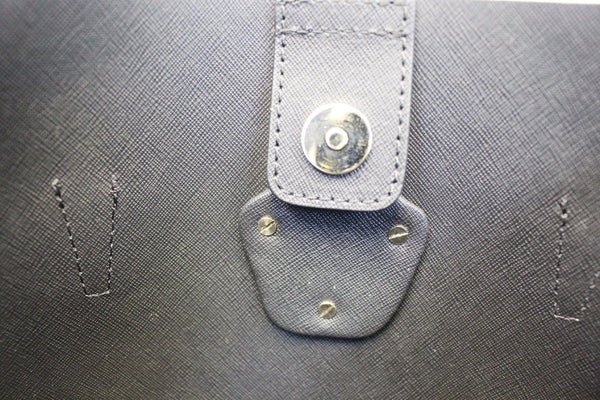 Versace Black Leather Medusa Tote Shoulder Bag